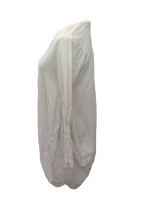 Oversized Cotton Cocoon Summer Dress in Vanilla One Size Made In Italy by Feathers Of Italy - Feathers Of Italy 