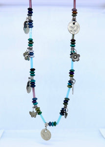 Mauri Necklace in Blue - Feathers Of Italy - Feathers Of Italy 