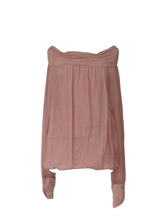Load image into Gallery viewer, Luccia Silk Top in Dusky Pink With Off The Shoulder Detail Made In Italy By Feathers Of Italy One Size - Feathers Of Italy 
