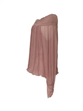 Load image into Gallery viewer, Luccia Silk Top in Dusky Pink With Off The Shoulder Detail Made In Italy By Feathers Of Italy One Size - Feathers Of Italy 
