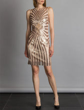 Load image into Gallery viewer, Rinascimento Abito Intero Dress - Rose Pink Sequined - Feathers Of Italy 
