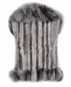 Luxury Fur Gilet in Grey - Feathers Of Italy 