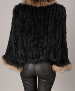 fox & coney fur jacket black mocha