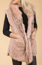 Load image into Gallery viewer, Fur Gilet in Dusky Pink - Feathers Of Italy 
