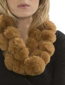 coney fur pom pom scarf