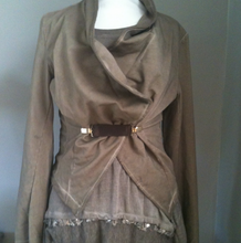 Load image into Gallery viewer, Washed Jacket in Stone - Feathers Of Italy 
