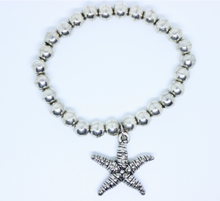 Load image into Gallery viewer, Starfish Silver coloured Stretchy Bracelet - By Feathers Of Italy - Feathers Of Italy 
