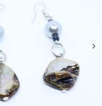 Load image into Gallery viewer, Mother Of Pearl and Shell Earrings Pierced Ears  - Feathers Of Italy - Feathers Of Italy 
