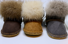Load image into Gallery viewer, Limited Edition Miniature Sheepskin and Real Fur Hand Stitched Ugg Boot Style Key Ring in 3 colours - Feathers Of Italy 
