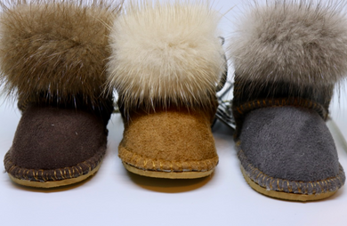 Limited Edition Miniature Sheepskin and Real Fur Hand Stitched Ugg Boot Style Key Ring in 3 colours - Feathers Of Italy 