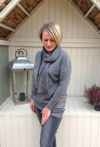 Monza Zip Jumper in Grey - Feathers Of Italy 