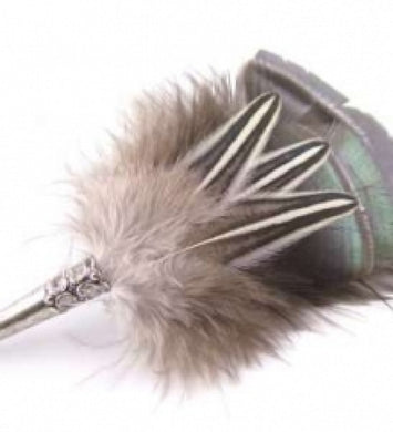 Traditional Style Country Brooch/Hat Pin Bronze - Feathers Of Italy 