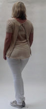 Load image into Gallery viewer, Diamante &amp; Voile Fanback Jumper in Apricot - Feathers Of Italy 
