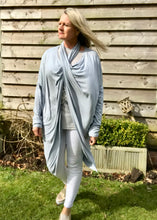 Load image into Gallery viewer, Multi-Wear Soft Drape Jersey Cotton Jacket/ Top in White Made In Italy by Feathers Of Italy One SIze - Feathers Of Italy 
