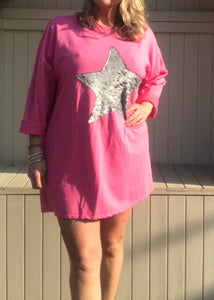 day dreamer iridescent sequined star long sleeved