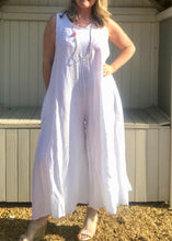 Load image into Gallery viewer, Linen Jumpsuit - in Orange Made in Italy by Feathers Of Italy One Size - Feathers Of Italy 
