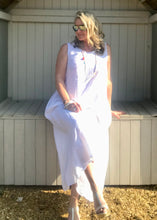 Load image into Gallery viewer, Linen Jumpsuit - in White  Made in Italy by Feathers Of Italy One Size - Feathers Of Italy 
