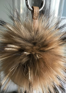 Peia Multicoloured Fur Pom Pom Keyring in Two Colours - Feathers Of Italy 