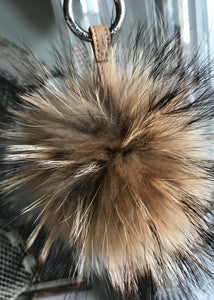 Peia Multicoloured Fur Pom Pom Keyring in Two Colours - Feathers Of Italy 