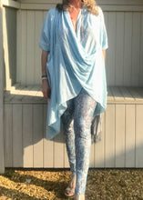 Load image into Gallery viewer, Luxury Lace Leggins in Turquoise and Grey by Feathers Of Italy One Size - Feathers Of Italy 
