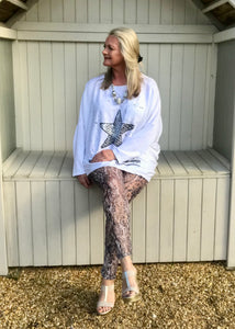 Luxury Lace Leggins in Turquoise and Grey by Feathers Of Italy One Size - Feathers Of Italy 