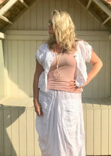 Load image into Gallery viewer, White Linen Jacket Cropped Made In Italy By Feathers Of Italy One Size - Feathers Of Italy 

