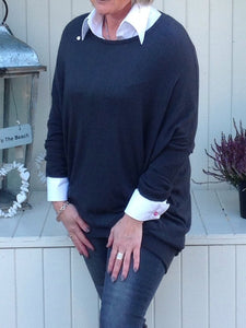 Genoa Pocket Jumper in Slate - Feathers Of Italy 