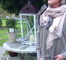 Load image into Gallery viewer, Guinea Fowl &amp; Cashmere Scarf in Mink - Feathers Of Italy 
