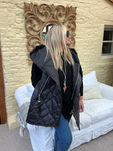Load image into Gallery viewer, Naples Long Gilet in Black | Feathers Of Italy 
