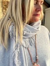 Load image into Gallery viewer, Portofino Fine Knitted Fringed End Long Scarf | Feathers Of Italy 
