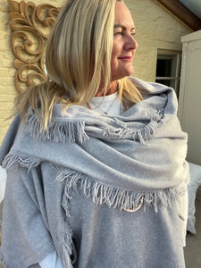 Portofino Fine Knitted Fringed End Long Scarf | Feathers Of Italy 