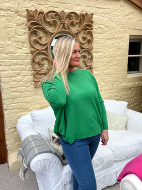 Naples Relaxed Batwing Long Sleeves Jumper | Feathers Of Italy 