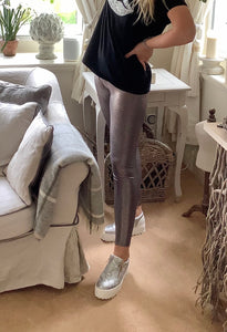 SILVER SNAKE LEGGINGS One Size - Feathers Of Italy 