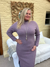 Load image into Gallery viewer, Milano Long Sleaved Jumper Dress in lilac mix | Feathers Of Italy 

