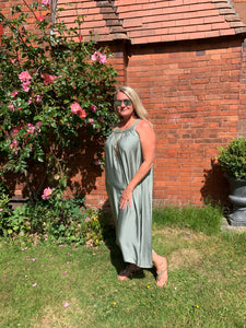 Milan Satin Summer Maxi Dress - Feathers Of Italy 