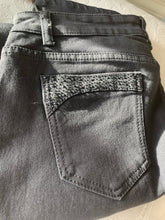 Load image into Gallery viewer, Glitzy Pocket Grey Stretch Straight Leg Jeans
