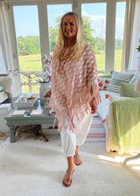Load image into Gallery viewer, Pink Fringe Lace Poncho | Feathers Of Italy 
