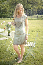 Load image into Gallery viewer, Florenza Summer Party Dress in Mocha Made In italy By Feathers Of Italy Medium Or Large - Feathers Of Italy 
