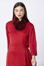 Load image into Gallery viewer, Pomarolo Fur Neck Scarf in Ruby - Feathers Of Italy 
