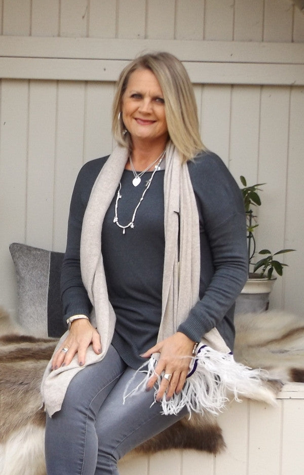 Joppolo Jumper in Slate - Feathers Of Italy 