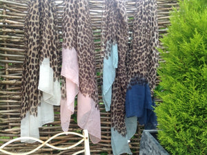 Leopard Print Scarf in Cream - Feathers Of Italy 