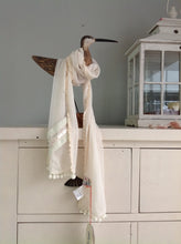Load image into Gallery viewer, Lola Espeleta Vintage Style Bobble Scarf in Cream - Feathers Of Italy 
