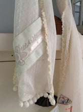 Load image into Gallery viewer, Lola Espeleta Vintage Style Bobble Scarf in Cream - Feathers Of Italy 
