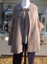 Load image into Gallery viewer, Mantella Di Lana Wool Cape in Mocha - Feathers Of Italy 
