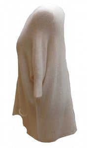 Mohair Tunic Top in Cream - Feathers Of Italy 