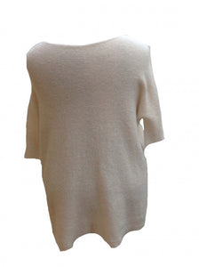 Mohair Tunic Top in Cream - Feathers Of Italy 