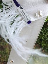 Load image into Gallery viewer, Naples Cashmere Scarf with Ostrich Trim in Cream - Feathers Of Italy 
