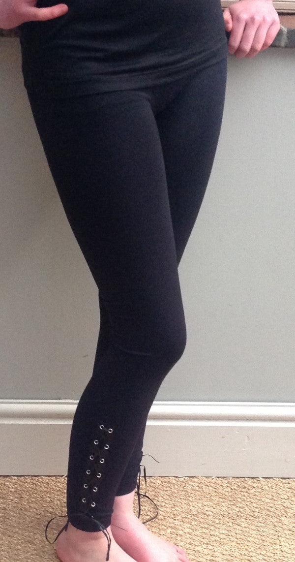 Black lace up sales leggings