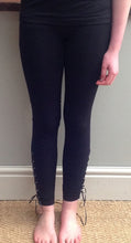 Load image into Gallery viewer, No Seam Lace-Up Leggings in Black - Feathers Of Italy 
