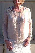 Load image into Gallery viewer, Pisa Silk and Jersey top in Dusky Pink Made In Italy By Feathers Of Italy One Size - Feathers Of Italy 

